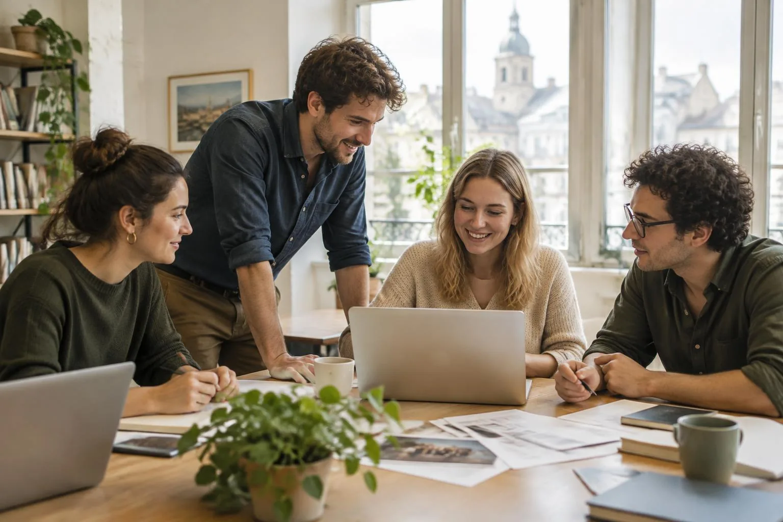 Team arbeitet gemeinsam im Unternehmen