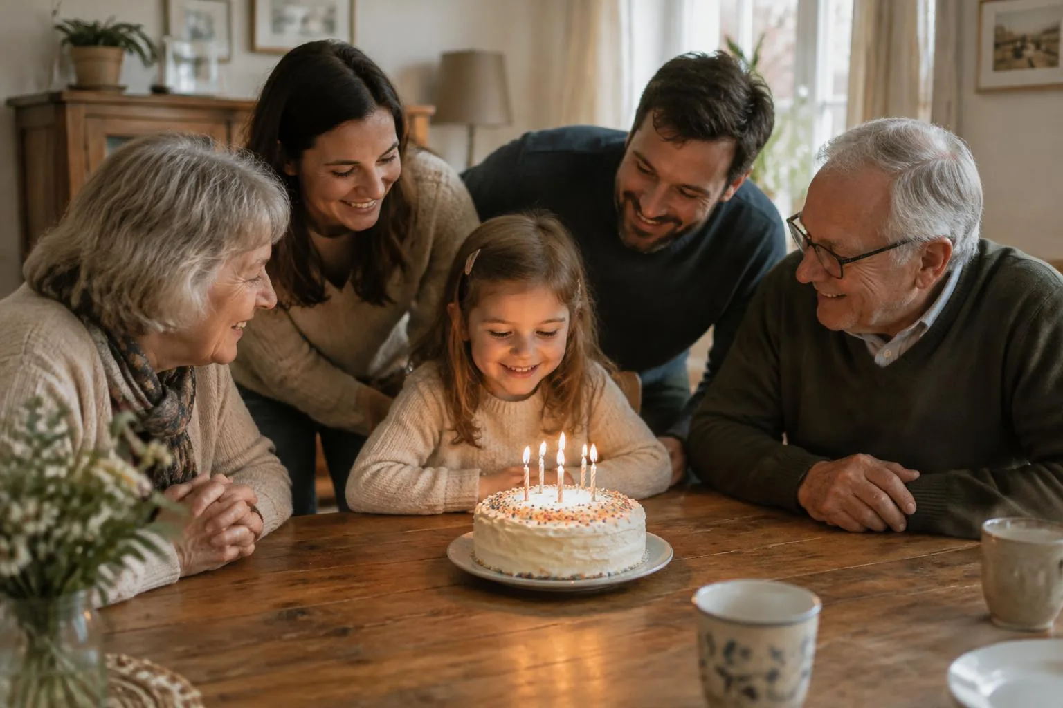 Familie feiert einen besonderen Anlass